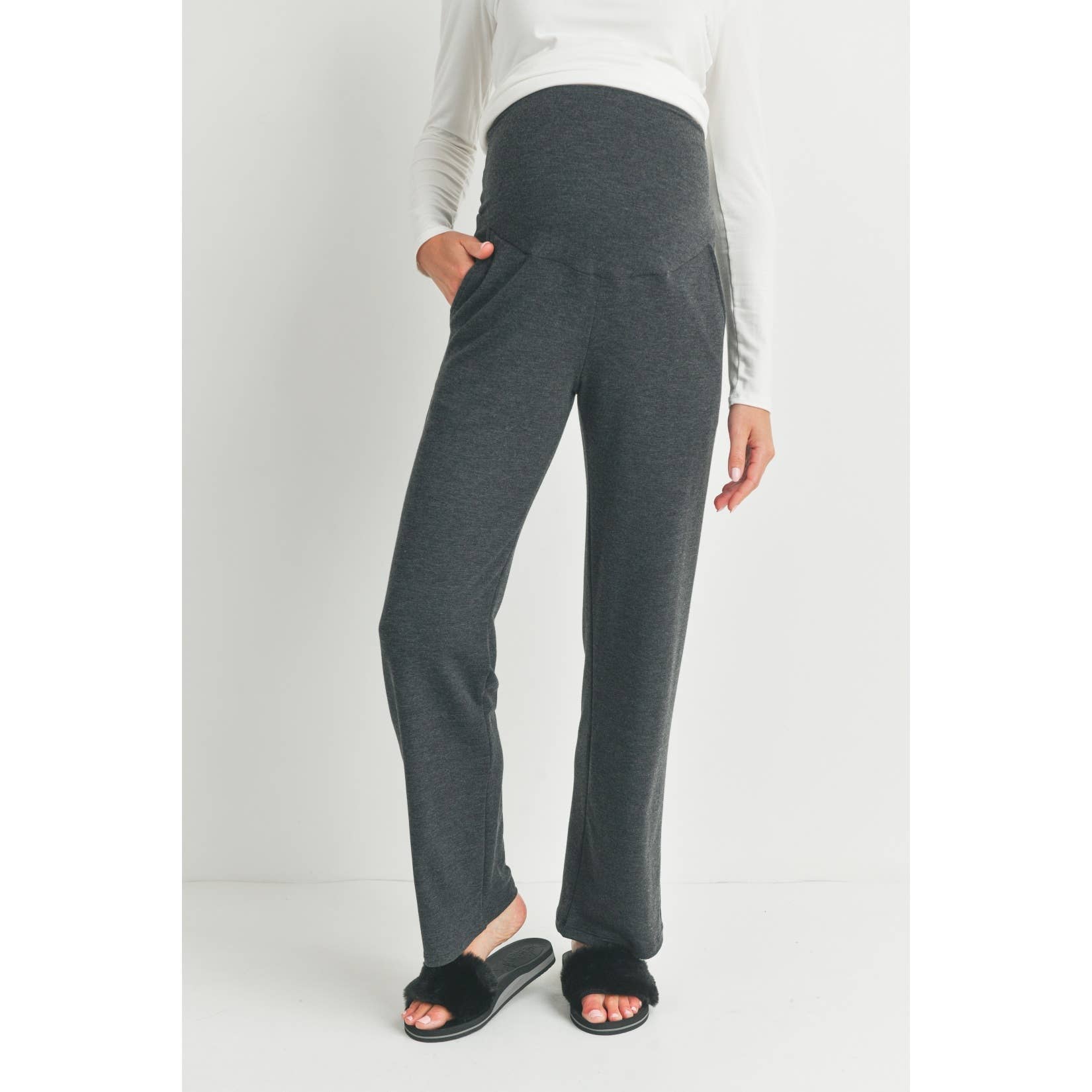 Straight Leg Maternity Terry Lounge Pants