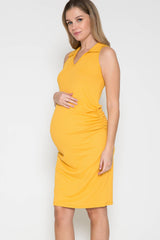 Maternity Ribbed Dress with Collar