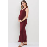 Scoop Neck Maternity Jersey Tank Top Maxi Dress