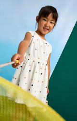 MAYORAL | Girl Embroidered Polka Dot Dress