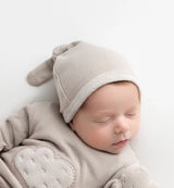 Velveteen Top Knot Hat Light Gray