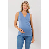 Ruched Surplice Maternity Nursing Tank Top