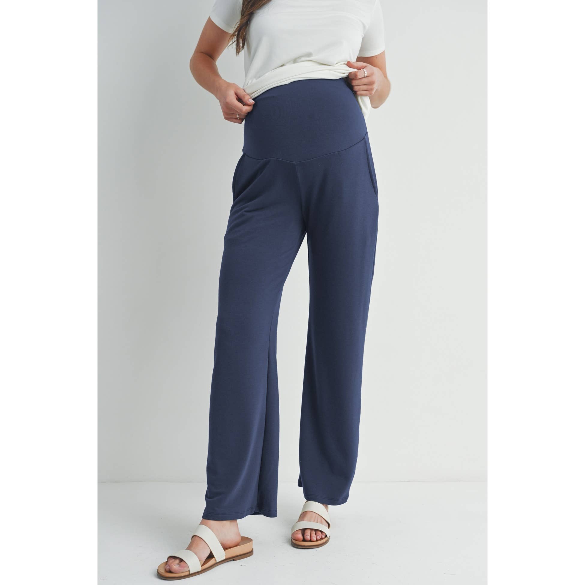 Straight Leg Maternity Terry Lounge Pants
