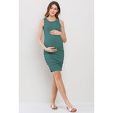 Ribbed Maternity Bodycon Tank Mini Dress