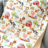 Farm Animal Minky Blanket
