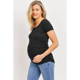 Ruched Short Sleeve Maternity T-Shirt