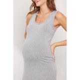 Scoop Neck Maternity Jersey Tank Top Maxi Dress