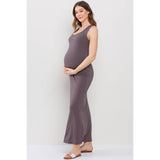 Scoop Neck Maternity Jersey Tank Top Maxi Dress