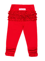 Baby Girls Red Ruched Bow Leggings