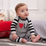 Baby Boy Valentine's "Love You" Cotton Romper