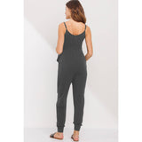 Sleeveless Belted Maternity Knit Jumpsuit