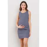 Ribbed Maternity Bodycon Tank Mini Dress