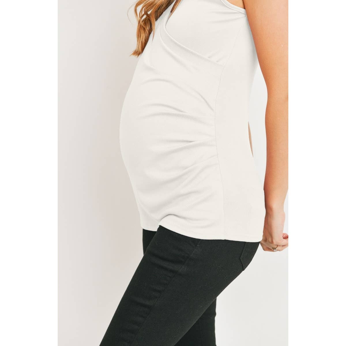 Ruched Surplice Maternity Nursing Tank Top