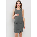 Ribbed Maternity Bodycon Tank Mini Dress