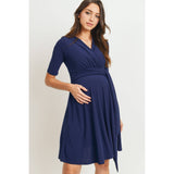Surplice Side Tie Maternity Nursing Dress