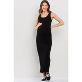 Scoop Neck Maternity Jersey Tank Top Maxi Dress