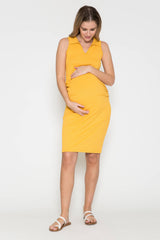 Maternity Ribbed Dress with Collar