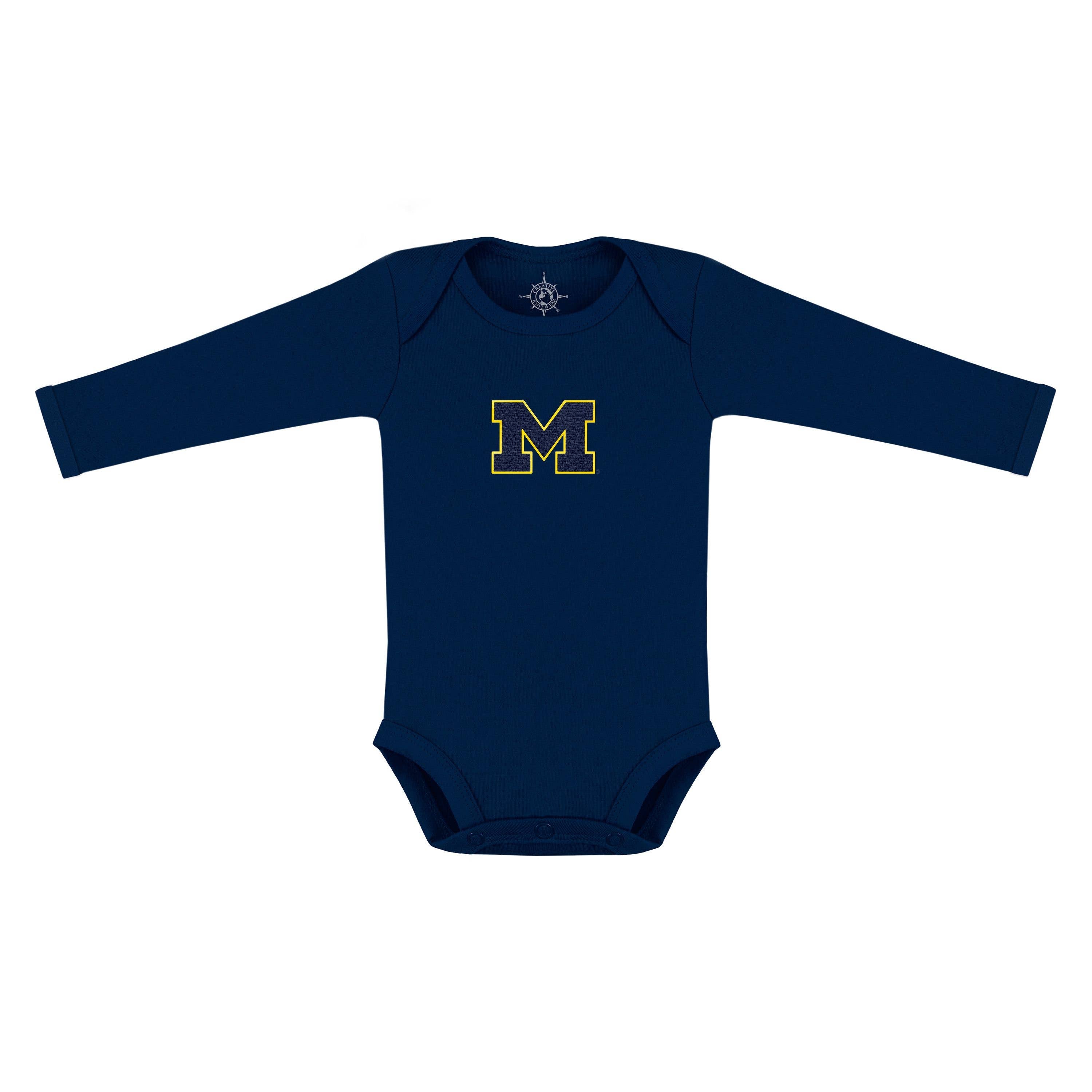 Michigan Wolverines Solid Infant Long Sleeve Bodysuit