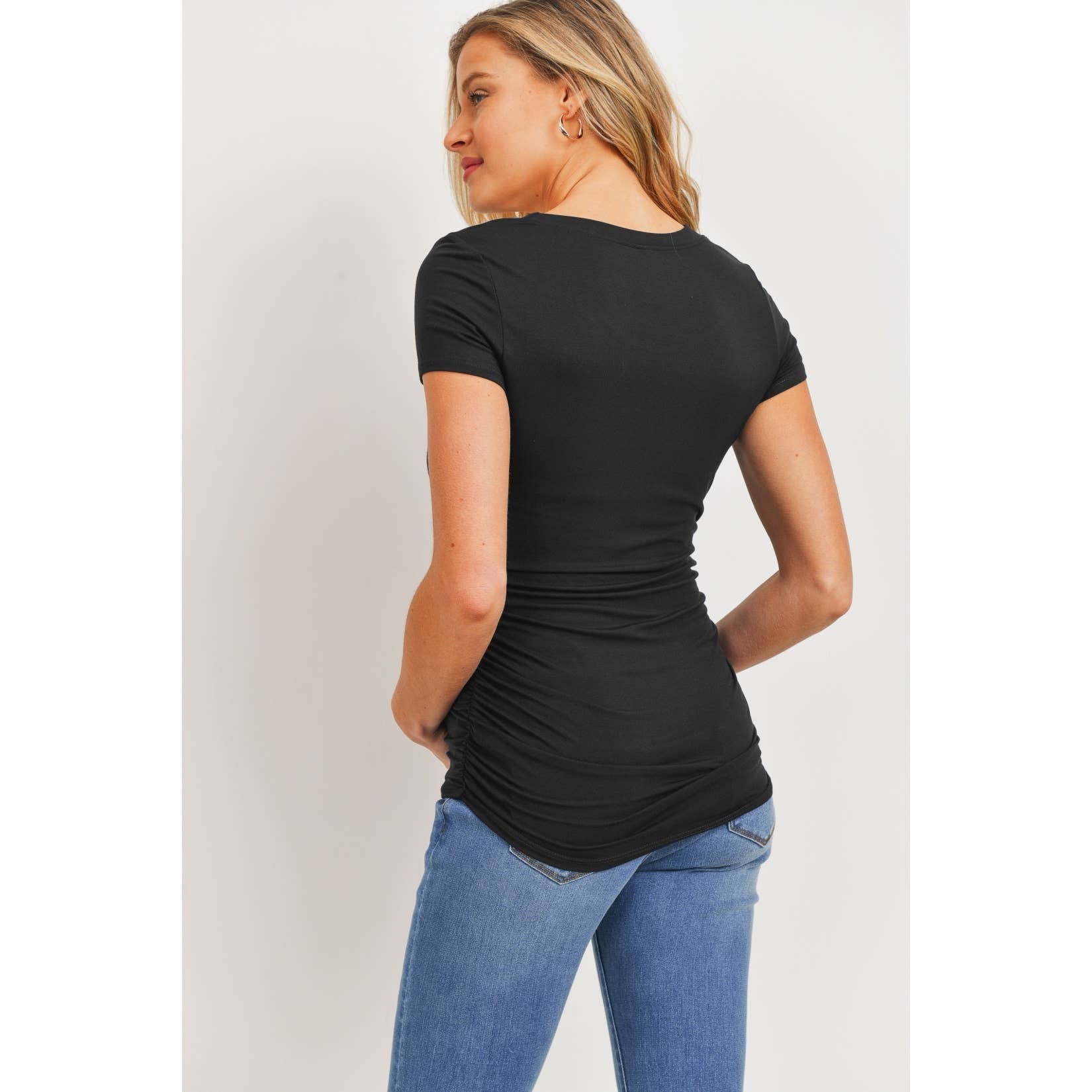 Ruched Short Sleeve Maternity T-Shirt