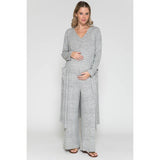 Maternity V-Neck Wide Maxi Jumpsuit & Long Maxi Cardigan Set