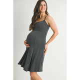 Ribbed Sleeveless Maternity Skater Dress