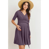 Surplice Side Tie Maternity Nursing Dress