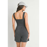 Ribbed Smocked Maternity Romper