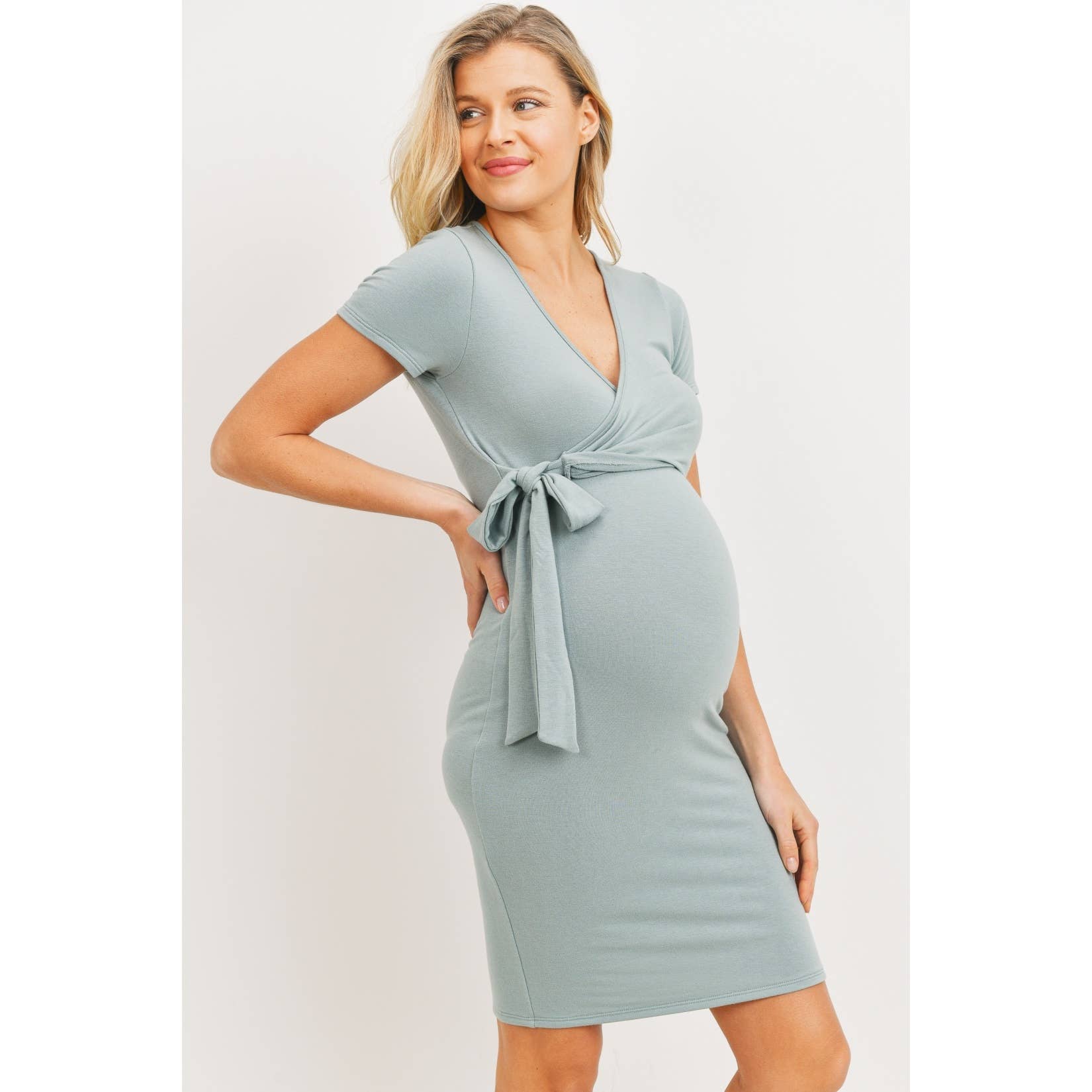 Mini Terry Maternity and Nursing Wrap Dress