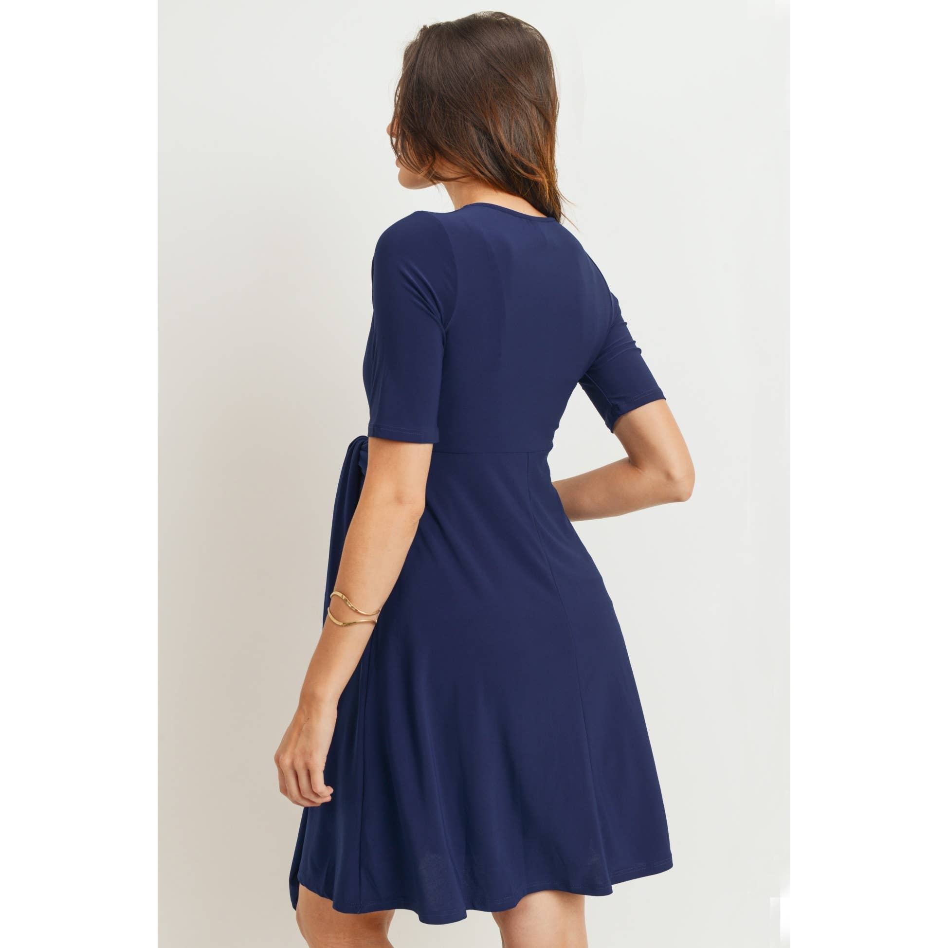 Surplice Side Tie Maternity Nursing Dress