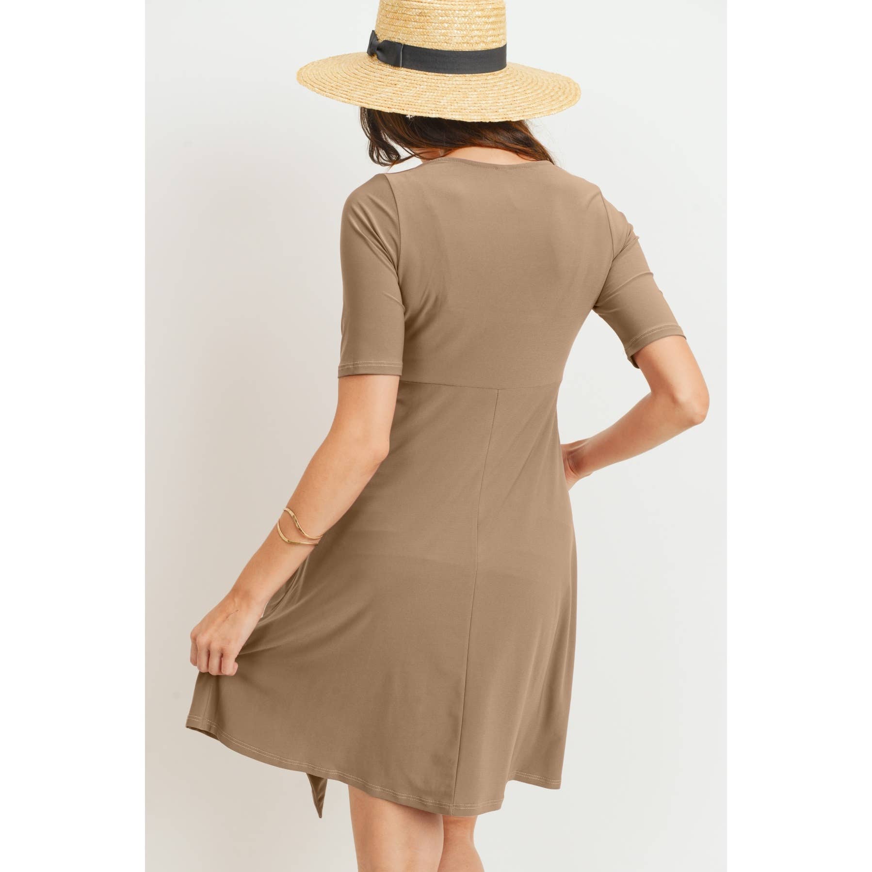 Surplice Side Tie Maternity Nursing Dress