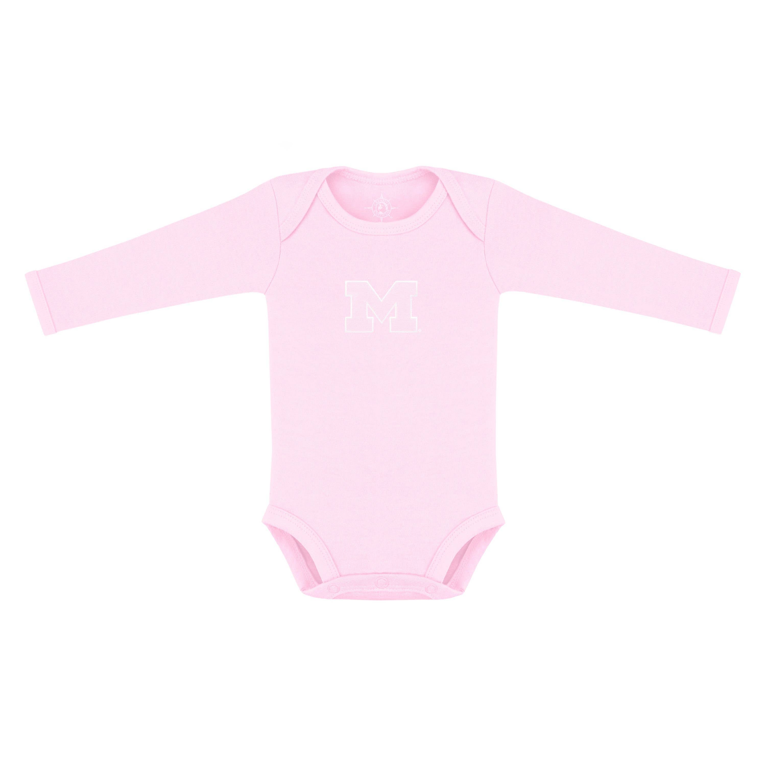 Michigan Wolverines Solid Infant Long Sleeve Bodysuit