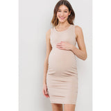 Ribbed Maternity Bodycon Tank Mini Dress