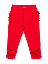 Baby Girls Red Ruched Bow Leggings