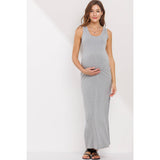 Scoop Neck Maternity Jersey Tank Top Maxi Dress