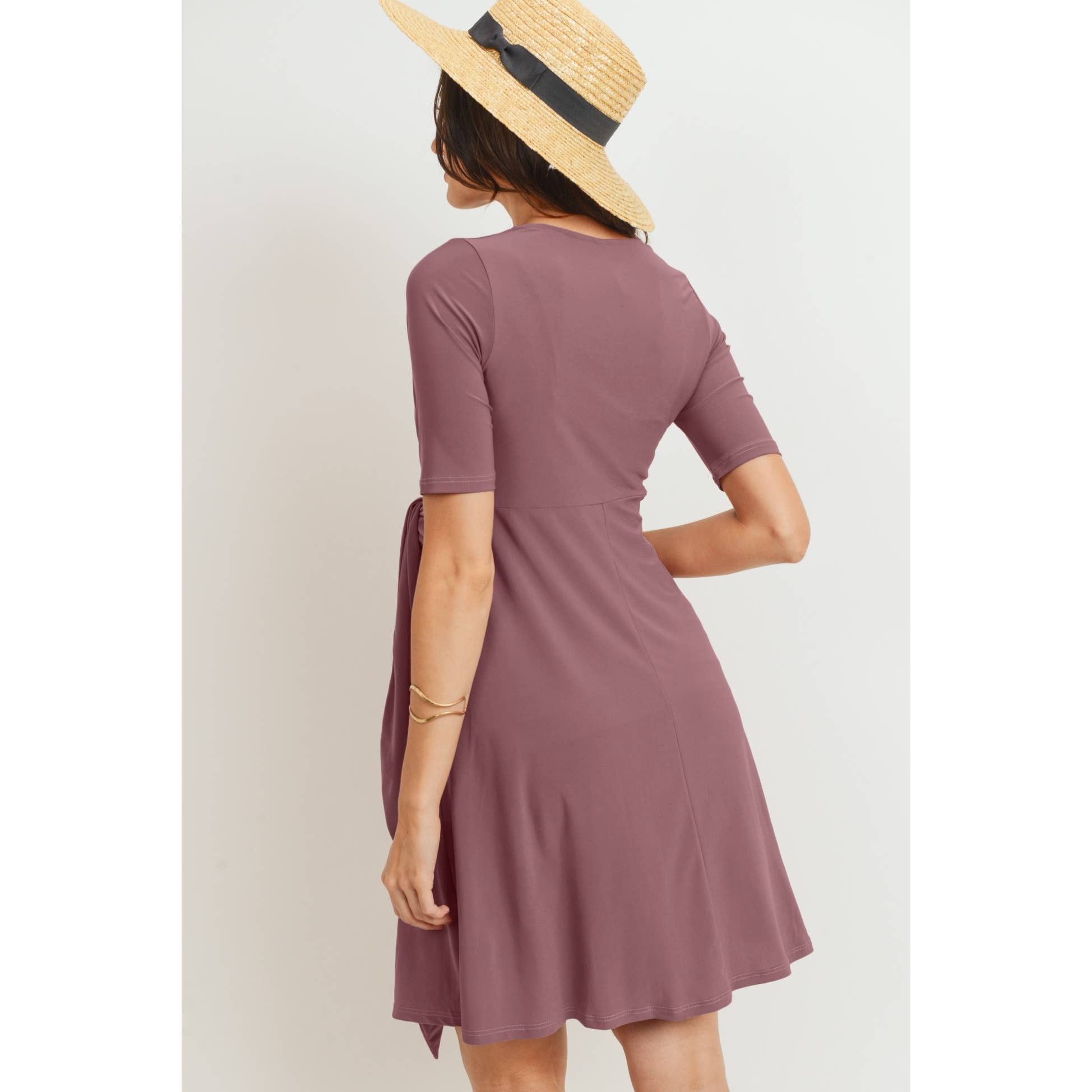 Surplice Side Tie Maternity Nursing Dress