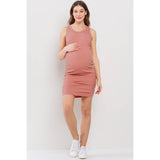 Ribbed Maternity Bodycon Tank Mini Dress