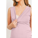 Ruched Surplice Maternity Nursing Tank Top
