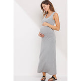 Scoop Neck Maternity Jersey Tank Top Maxi Dress