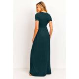 Surplice Maternity Nursing Short Sleeve Maxi Dress
