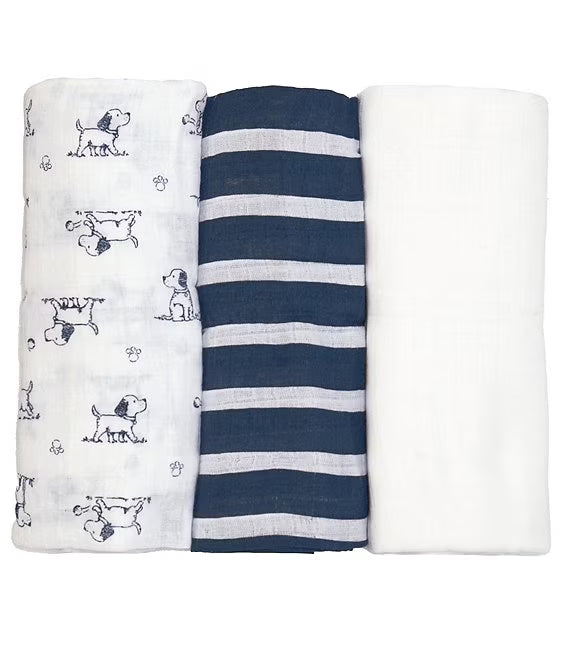 Little Me Puppy 3 Pack Swaddle Set