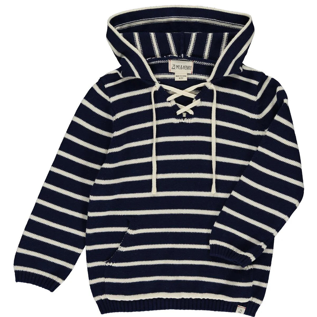 ME & HENRY - CATAMARAN HOODED SWEATER | NAVY STRIPE