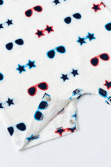 Slub Shorty Romper_Patriotic Sunglasses