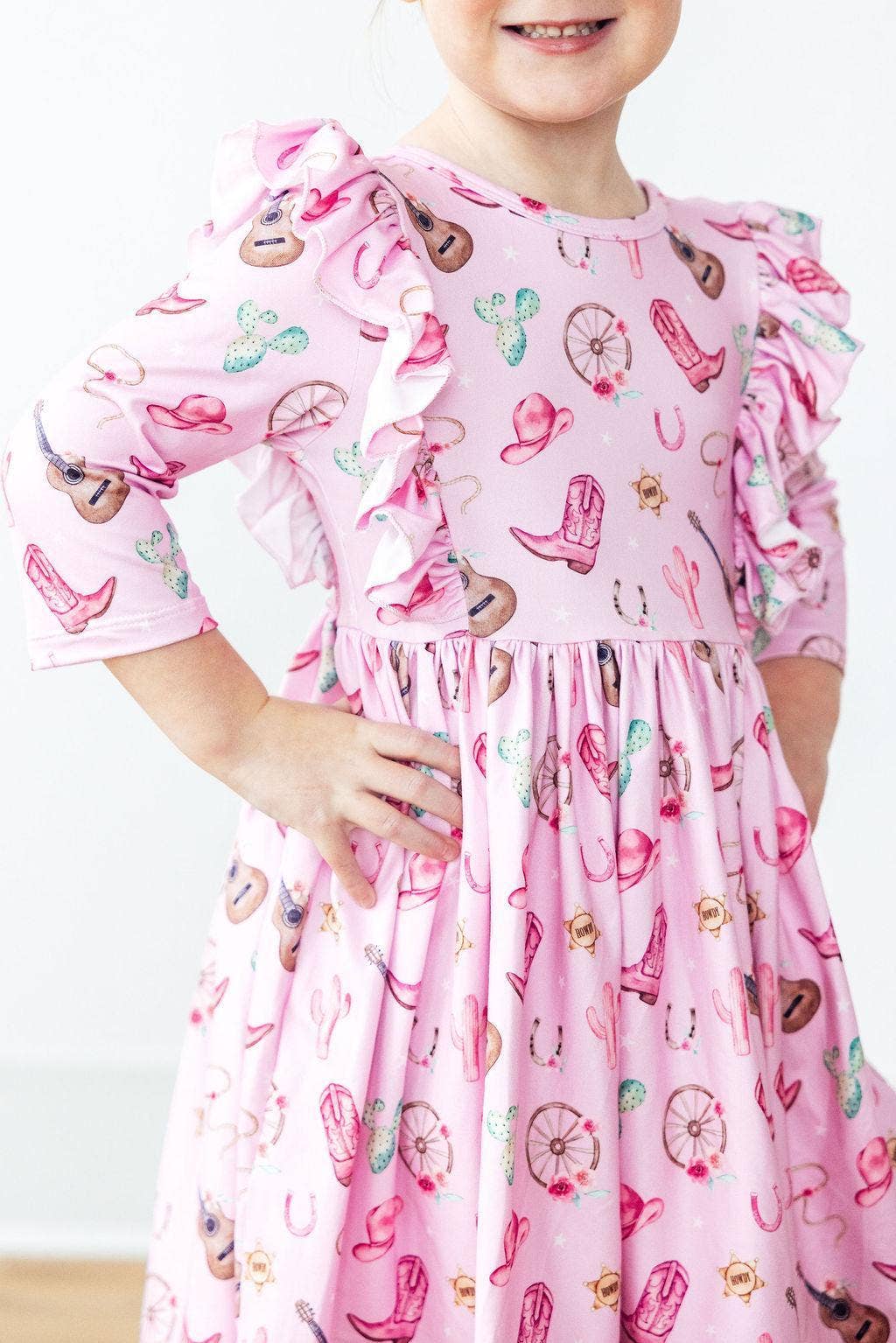 Boot Ruffle Twirl Dress