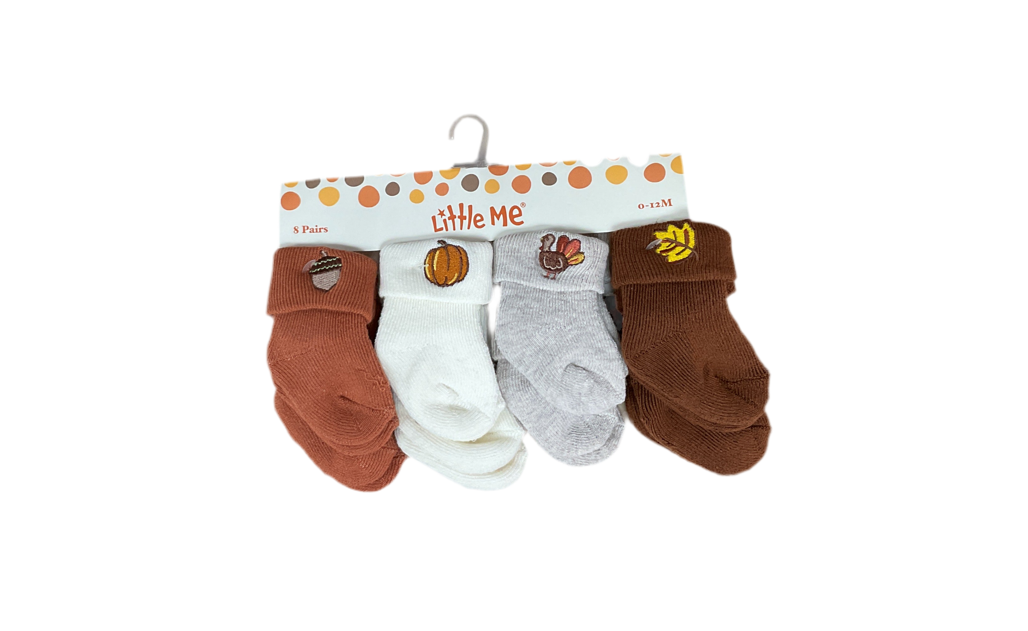 Little Me 8 PC Fall Sock Set 0-12M