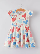 Flag Print Girls Dress