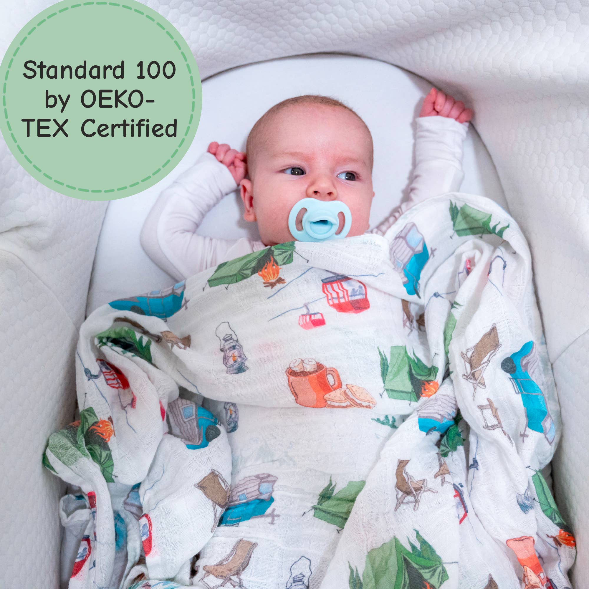 Campfire Crew Baby Muslin Swaddle Blanket