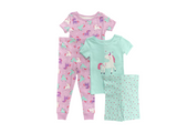 Little Me- 4 Piece Unicorn Pajama Set