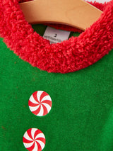 Rylee Faith Designs - Christmas Green Velvet Girls Dress with hat