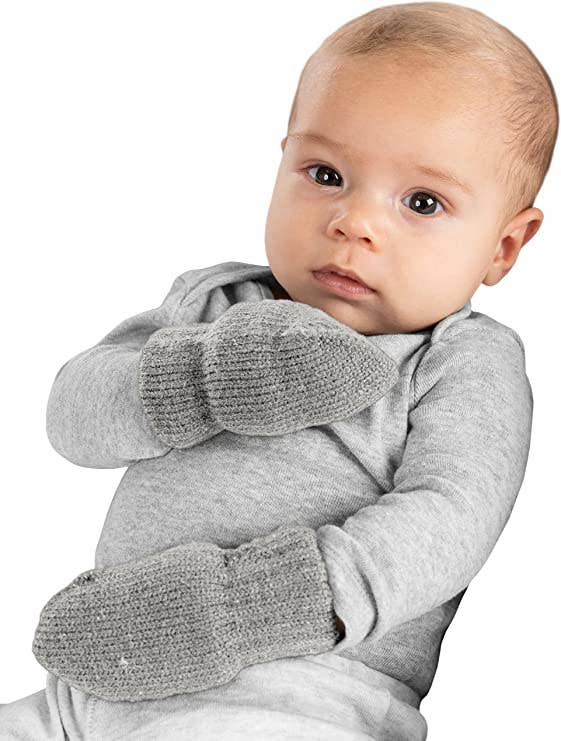 Baby Mitten -Heather Grey