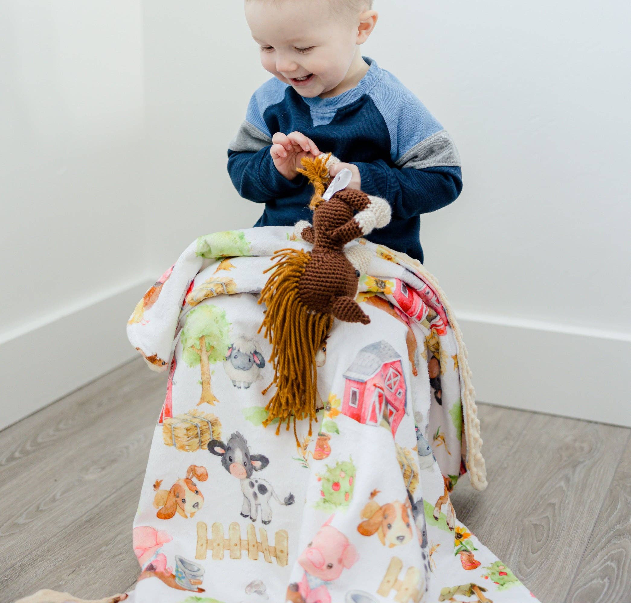 Farm Animal Minky Blanket